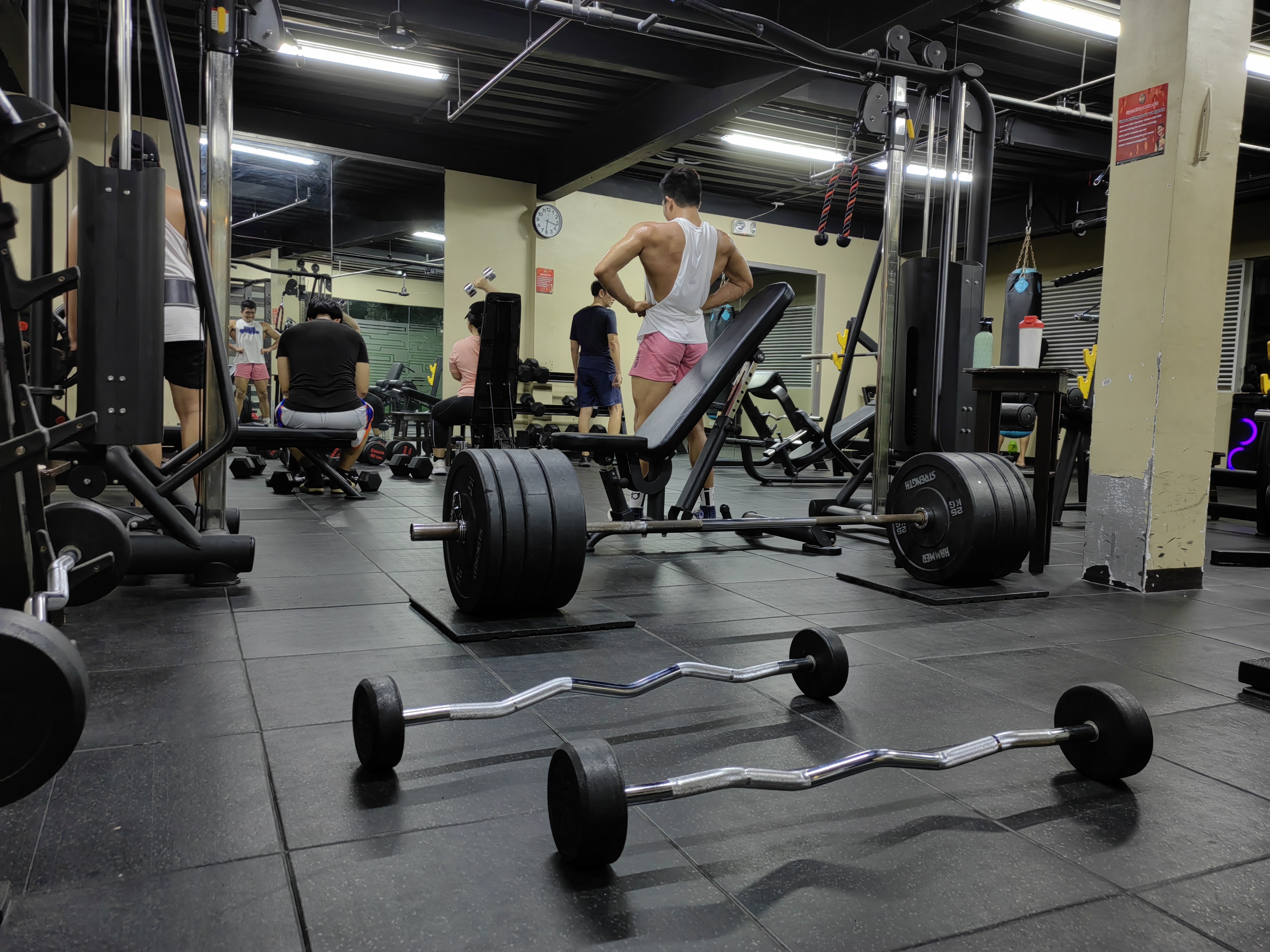 Members doing strength training examples at Niq's Fitness Gym with commercial equipment